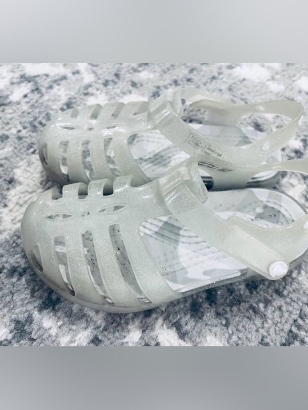 Clear Crocs Glitter Jelly Sandals toddler girls size 8